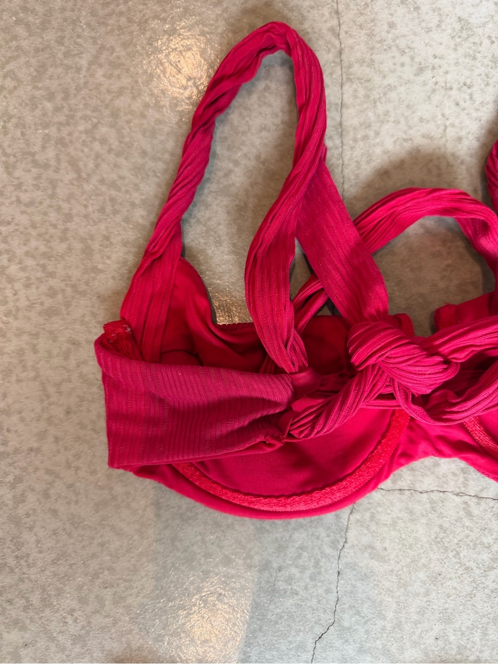 l*space Hot Red Ribbed Underwire Bikini Set - Picture 5 of 5